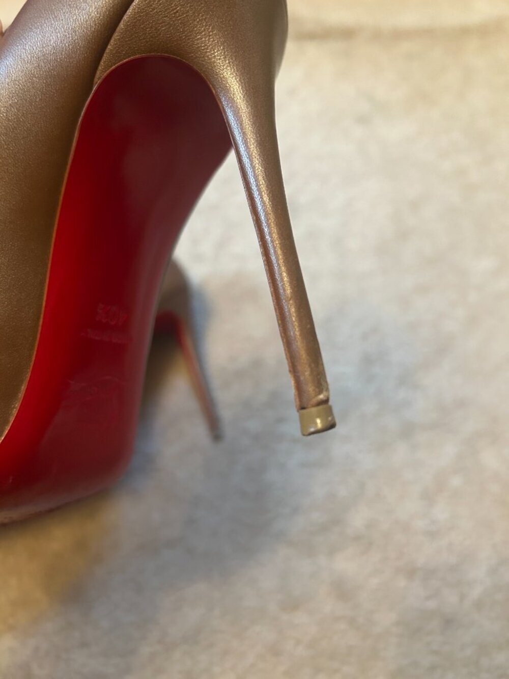 Christian Louboutin Hot Chick 100 Nappa Irise Pumps, Brown (Biscotto) Size 40.5 - Picture 10 of 16